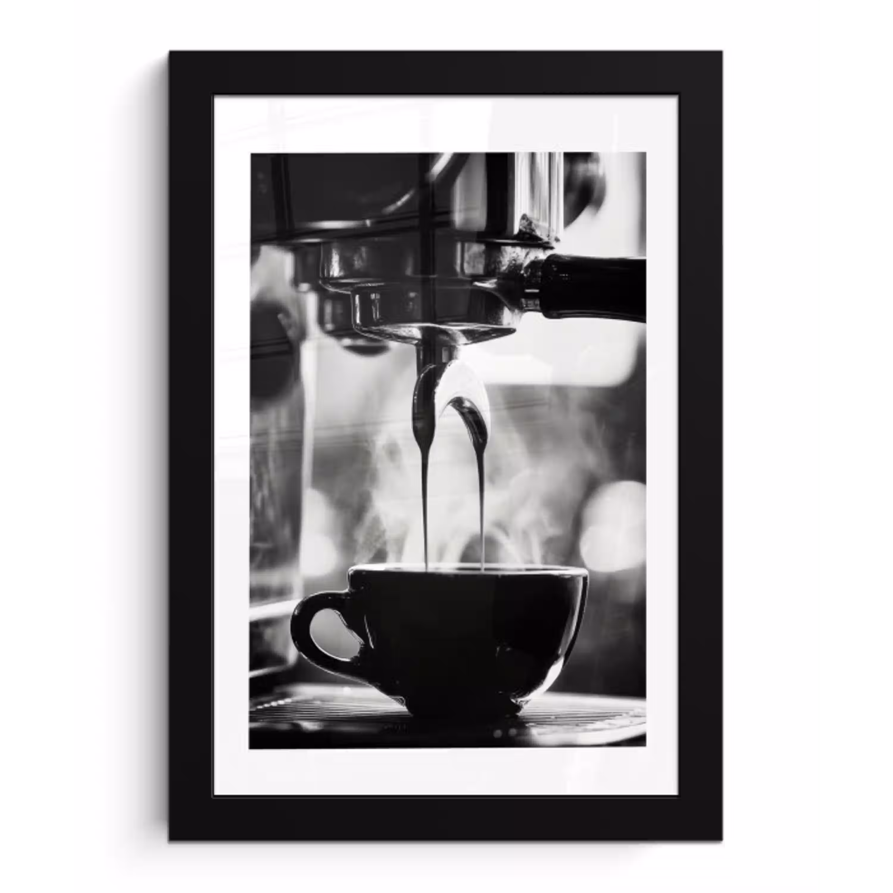 Coffee - Espresso - Koffiemachine - Kop fotolijst zwart zonder passe partout klein -3d