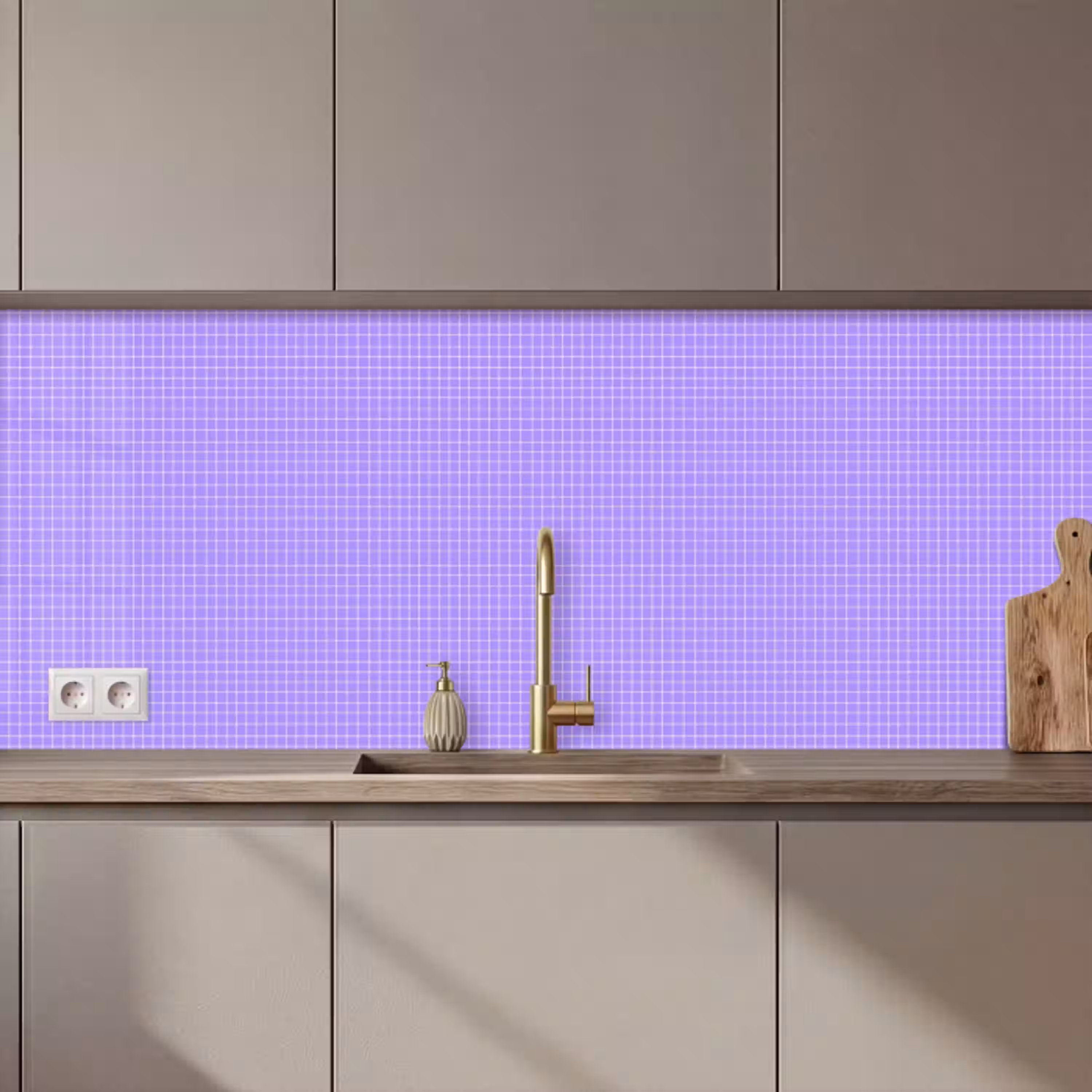 Paars - Geometrisch - Raster - Minimalistisch - Patroon keuken achterwand 2 middel 871 zz_3dshopping
