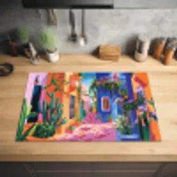 Geel - Blauw - Oranje - Huis Inductie beschermer vinyl 3mm klein -sfeer5