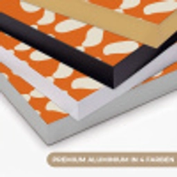 Oranje - Organische vormen - Wit Textielframe zwart klein 947 -USP_kleurenDE