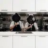 Koks - Koekenpannen - Keuken keuken achterwand 2 middel -3d