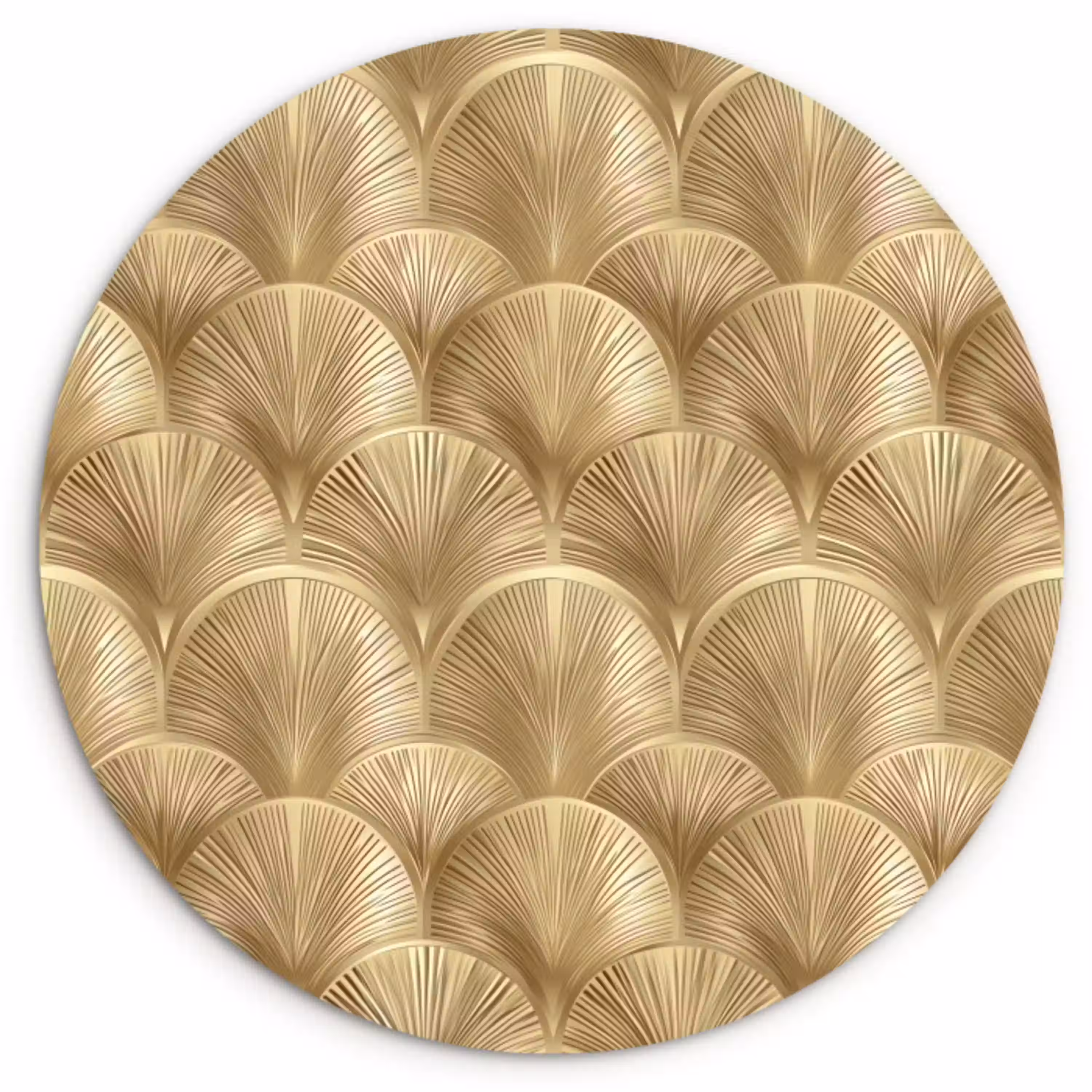 Patroon - Waaier -  Goud Wandcirkel kunststof plaat 5mm dik klein 188 -3d