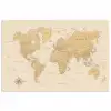 Wereldkaart - Realistisch - Beige poster papier klein -3d