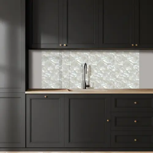 Parelmoerglans - Wit - Schelp keuken achterwand 2 middel 871 -sfeer1