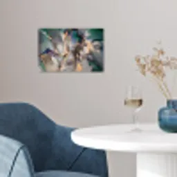 Goud - Blauw - Marmer poster papier klein -sfeer3