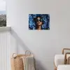 Vrouw - Blauw - Bloemen - Vlinders - Natuur tuinposter los doek klein -sfeer8