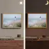 Vuurtoren - Klif - Zee - Bloemen Light Box met batterij (Wandlamp) middel -sfeer3