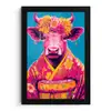 Koe - Bloemenkrans - Oorhangers - Kimono fotolijst zwart zonder passe partout klein -3d