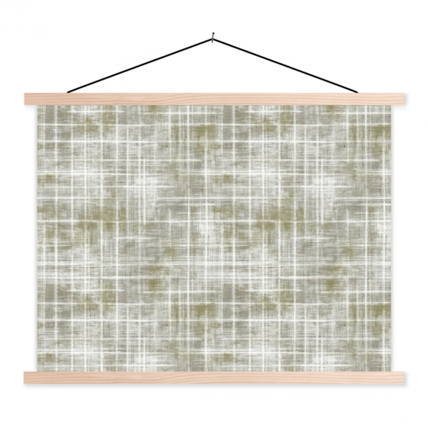 Linnen - Patroon - Groen textielposter latten blank klein 122 -3d