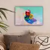 Dobbelstenen - Kleurrijk - Getallen - Stipjes canvas 2cm klein -sfeer1
