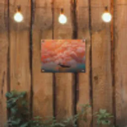 Zee - Boot - Wolken - Oranje tuinposter los doek klein -sfeer1