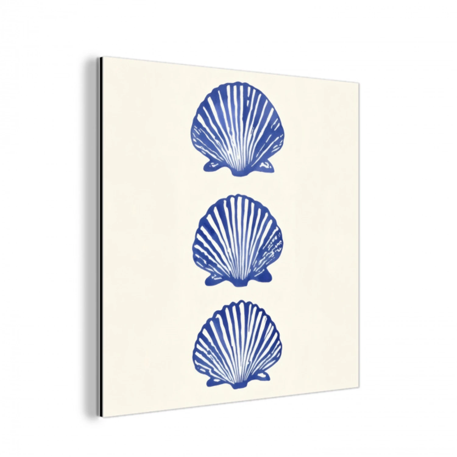 Schelpen - Blauw - Patroon aluminium wit klein -3d