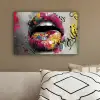 Lippen - Graffiti - Expressief canvas 2cm klein -sfeer3