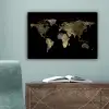 Wereldkaart - Goud - Zwart - Aarde - Luxe canvas 2cm klein -sfeer4