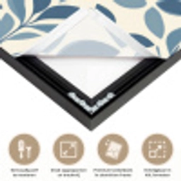 Flora - Modern - Blauw Textielframe zwart klein 947 -USP_feed_closeupNL