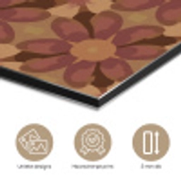 Retro - Bloemen - Bruin aluminium wit klein 46 -closeup_NL