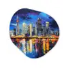 Skyline Toronto - Modern - Stadslicht - Blauw Wandcirkel Organisch Aluminium middel -3d
