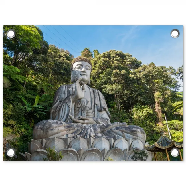 Grote Boeddha in de natuur tuinposter los doek klein -3d