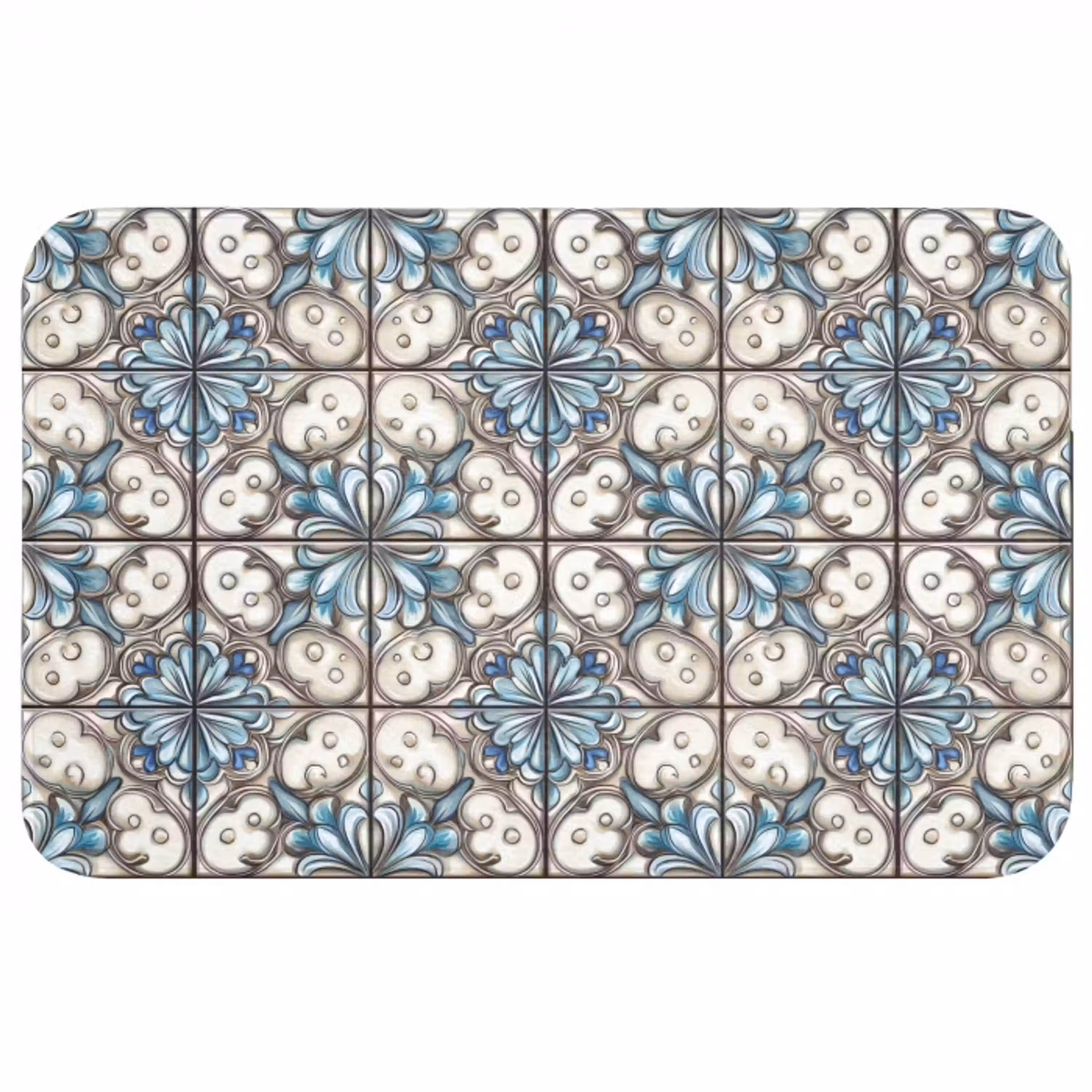 Barok - Tegel - Kleurrijk Badmat middel 997 -3d