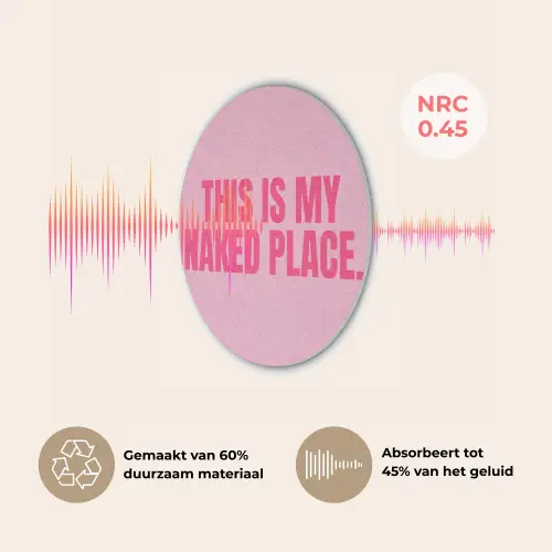 Tekst - Modern - Roze Akoestische PET Vilt - Rond klein -USP_NL