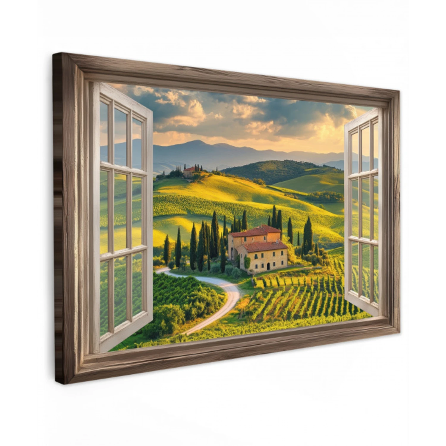 Doorkijk - Toscane - Uitzicht - Landschap - Zomer canvas 2cm klein -z3d