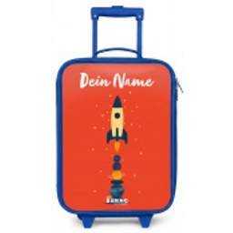 Raket - Sterren - Planeten Kinderkoffer - Blauw klein -zz3dotto