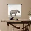 Neushoorn - Dieren - Kinderen - Jongens - Meisjes Wandkleed katoen klein -sfeer6