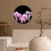Orchidee - Bloemen - Roze - Flora Wandcirkel behangsticker klein -sfeer1