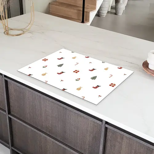 Illustratie - Kerstsymbolen - Wit Inductie beschermer vinyl 3mm klein 276 -sfeer8