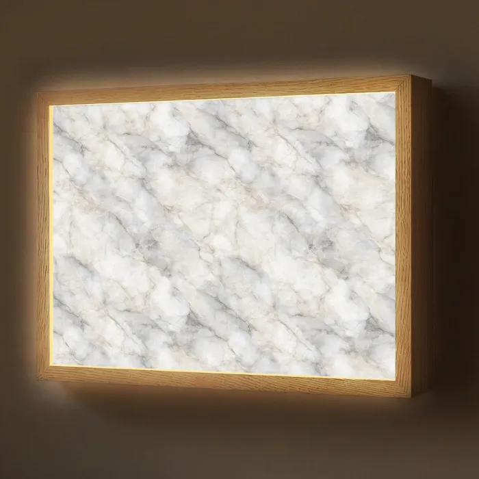 Grijs - Marmer - Gedetailleerd Light Box met batterij (Wandlamp) middel 907 -z3d_website