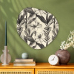 Klassiek - Botanisch - Zwart - Beige Wandcirkel Organisch Aluminium middel 851 -sfeer2