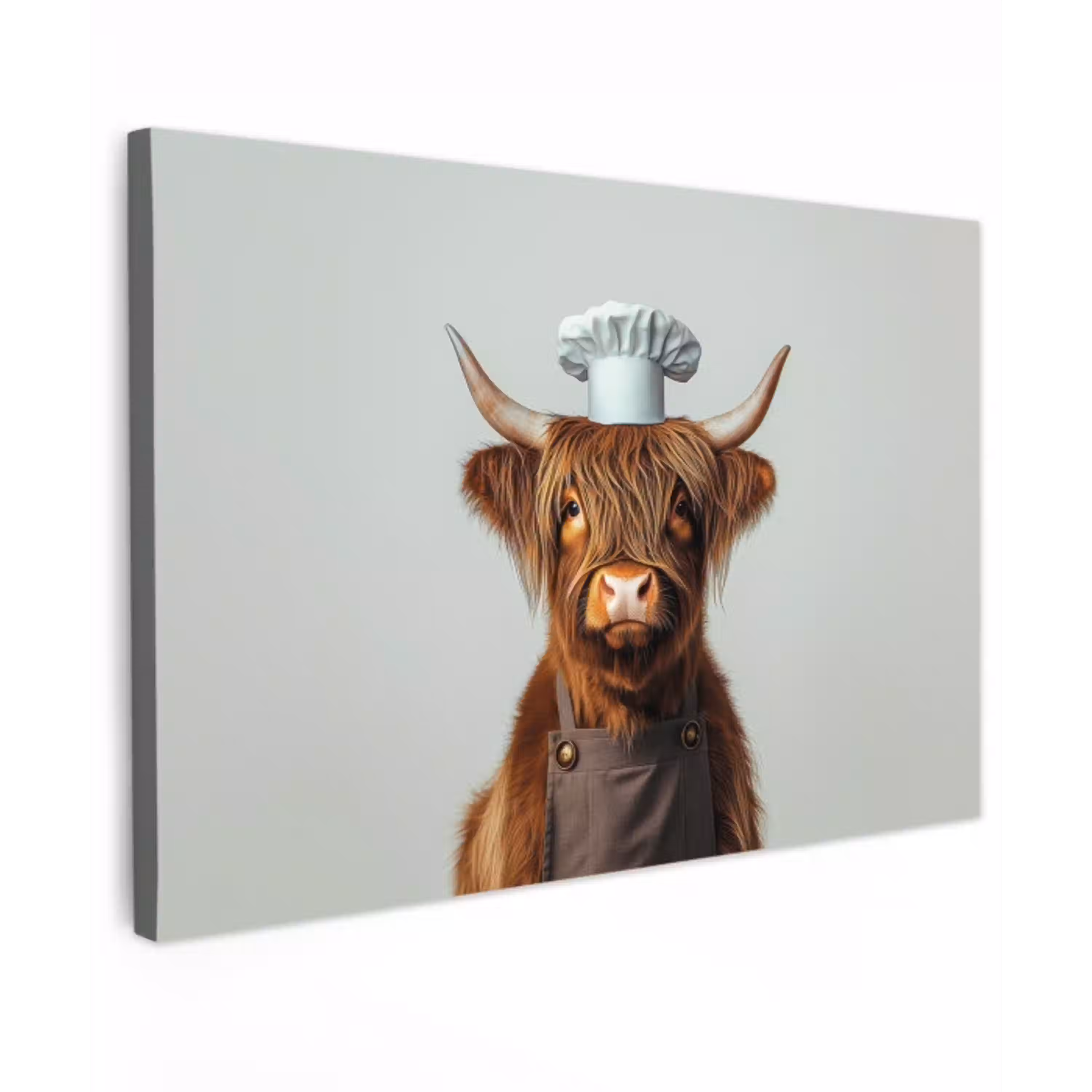 Schotse Hooglander - Bruin - Hoorns - Kokskleding canvas 2cm klein -z3d