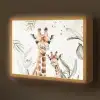 Giraffe - Bladeren - Kinderen - Dieren - Jungle Light Box met batterij (Wandlamp kind) middel -z3d_website