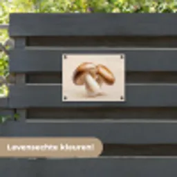 Champignons - Zacht - Beige tuinposter los doek klein -sfeer3