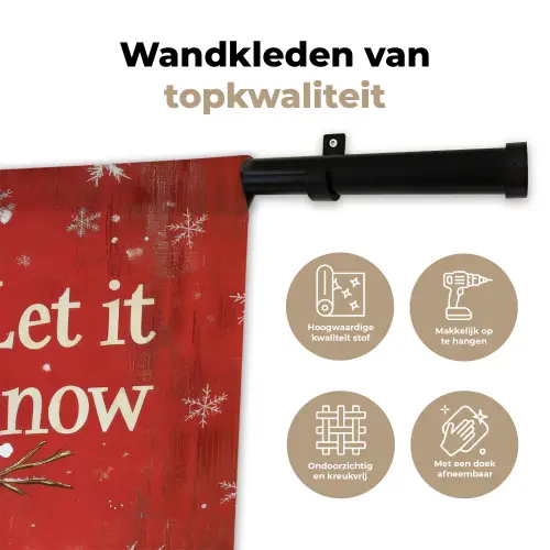 Sneeuwpret - Winter - Sneeuwpop Wandkleed katoen klein -sfeer2