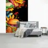 Fastfood - Graffiti - Hamburger - Eten - Modern fotobehang vinyl groot -slaapkamer
