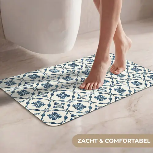 Grafisch - Tegel - Blauw WCmat klein 1009 -USP_ZachtNL