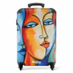Hoofd - Olieverf - Schilderij - Kleurrijk NBS - Handbagage koffer - Unisex middel -productfoto_recht