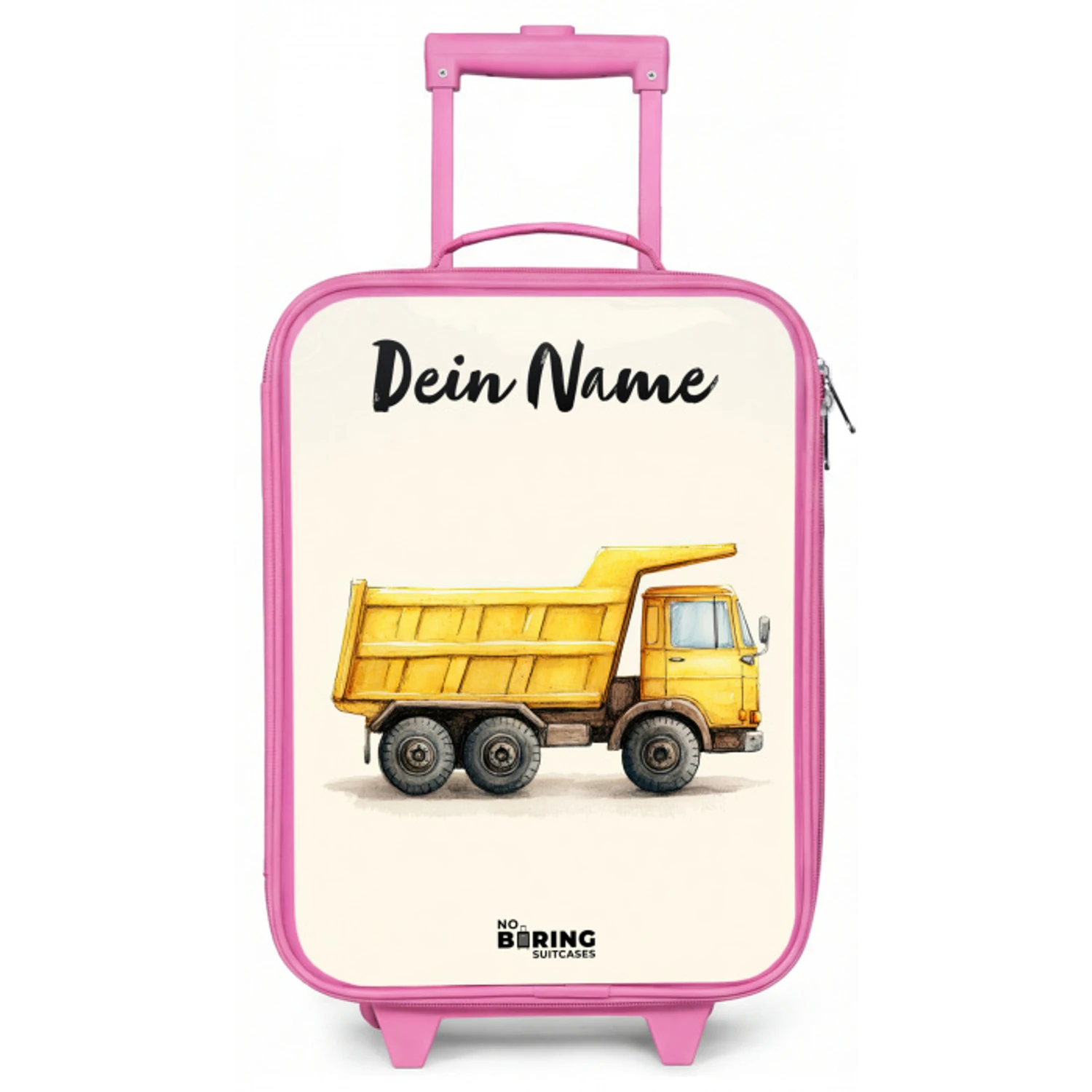 Kiepwagen - Getekend - Geel Kinderkoffer - Roze klein -zz3dotto