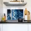 Golven - Blauw - Schuim Inductie beschemer met haakjes klein -sfeer2