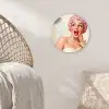 Vrouw - Douche - Roze Wandcirkel kunststof plaat 5mm dik klein -sfeer5