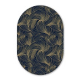 Abstract - Lijnen - Blauw - Goud Wandcirkel Ovaal Forex klein 630 -3d