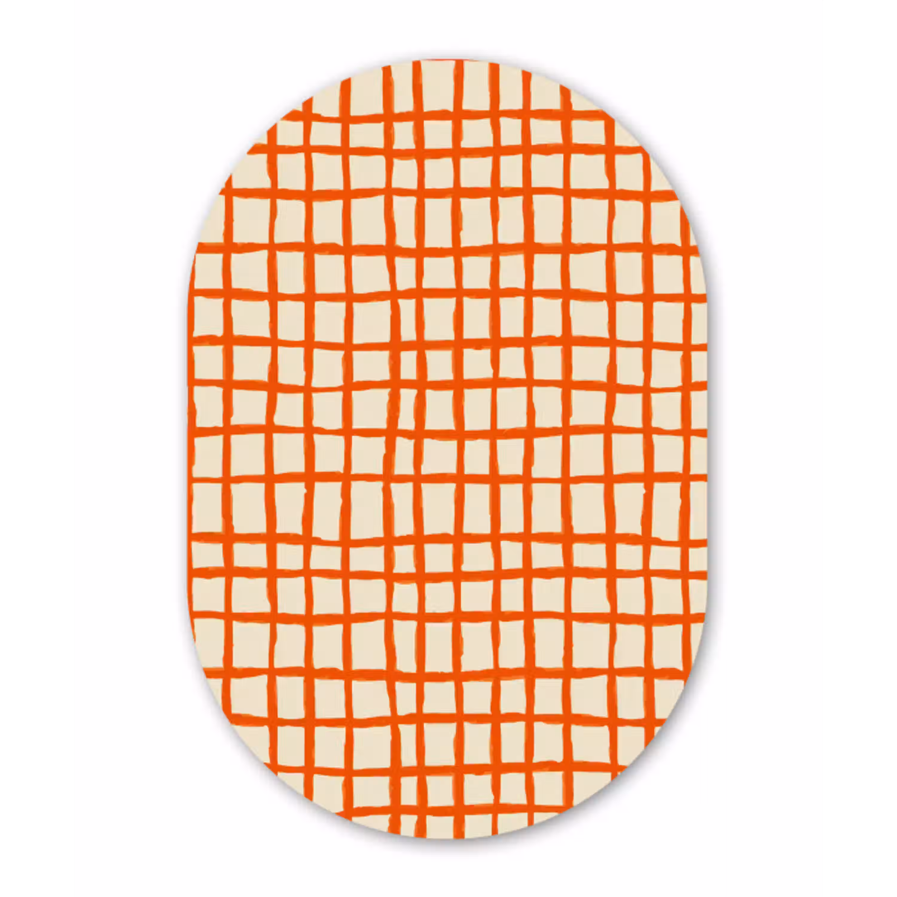 Patroon - Lijnen - Oranje Wandcirkel Ovaal Aluminium middel 839 -3d