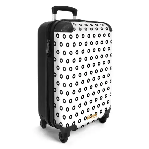 Zwarte cirkelvormige ringen over een witte achtergrond NBS - Handbagage koffer - Kinderen Unisex middel -productfoto_3d