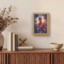 Superheld - Jongens - Rook - Kleuren Light Box met kabel (Wandlamp) klein -sfeer2