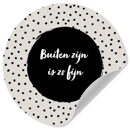 Buiten zijn is zo fijn - Quotes - Buiten - Tekst Wandcirkel behangsticker klein -3d