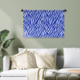 Zebra - Patroon - Kobalt - Blauw Wandkleed katoen klein 269 -sfeer7