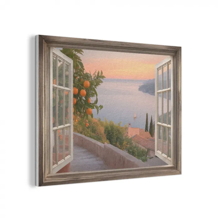 Doorkijk - Uitzicht - Meer - Landschap PET vilt klein -3d