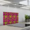 Roze - Groen - Neon - Dieren keuken achterwand spatscherm klein 900 -3d_schuin