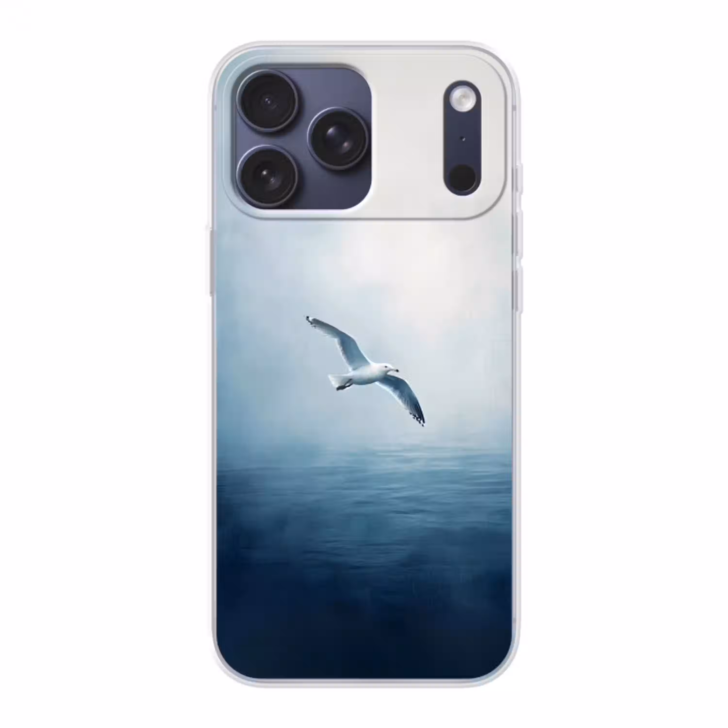 Meeuw - Wit - Zee - Mistig Telefoonhoesje iPhone 17 Pro Max klein -3d
